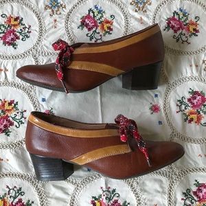 Brown and Mustard Lucky Penny Heels